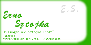 erno sztojka business card